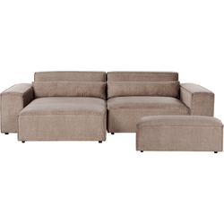 Beliani HELLNAR - Hoekbank-Bruin-Polyester