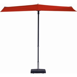 Sun wave brick red stokparasol 270 x 150 cm zonwering - Madison