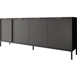 Meubella - Dressoir Loren - Antraciet - 203 cm