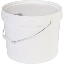Emmer met deksel en handvat - Wit - 10 liter - Opslag - Emmers