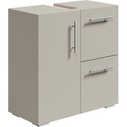 Badplaats Wastafel Onderkast Mars 60 x 30 x 60 cm - Beige - Badkamerkast – Staand Wastafelmeubel