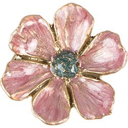 Clayre & Eef Deurknop Bloem Ø 4x3 cm Roze Metaal