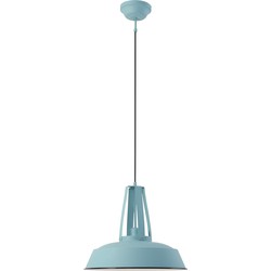 Mexlite hanglamp Eden - blauw - metaal - 42 cm - E27 fitting - 7704BL