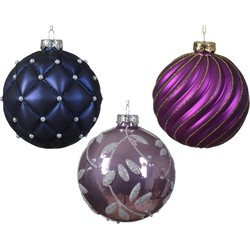 Kerstbal glas d10 cm ass V kerst