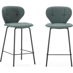 Set van 2 krukken met zwarte metalen poten H67 cm - MAURA
