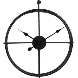 LW Collection LW Collection Wandklok Alberto zwart 42cm - Wandklok modern - Stil uurwerk - Industriële wandklok