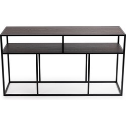 Stalux Side-table 'Teun' 150cm, kleur zwart / bruin hout