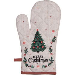 Clayre & Eef Ovenwant Beige Katoen Kerst