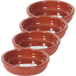 12x Terracotta tapas bakjes/schaaltjes 14 cm - Snack en tapasschalen