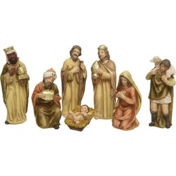 Kerststal figuren - 7-delig - polystone - kerstgroep - Kerststallen