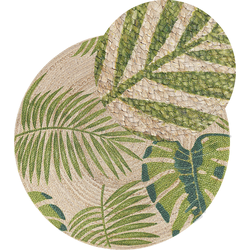 Beliani BUGAY - Gevlochten-Beige-Jute