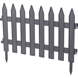 Formplast Tuinhekjes - 7x stuks - kunststof - 320 cm - antraciet - borderrand - tuinafscheiding - Tuinhekjes