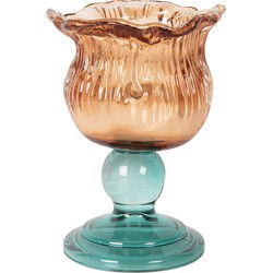 Clayre & Eef Waxinelichthouder Oranje Glas