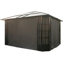 Sojag Aluminium paviljoen Savino - met klamboe - 338x397x280cm  Zwart
