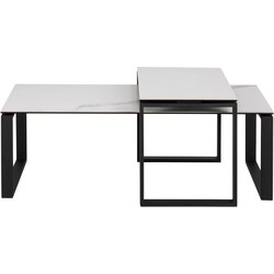 Salontafel Set van 2 Glentruan Wit Keramiek - Giga Living