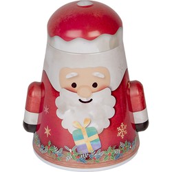 Clayre & Eef Bewaarblik Kerstkraam 12x10x15 cm Rood Blik
