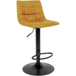 Middelfart Bar Chair - Bar chair in mustard yellow with black legs - set of 2