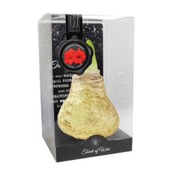 Bloembol Rode Amaryllis Wax kaarsvet Glitter Goud cadeauverpakking 'Zwart Karton' Kebol