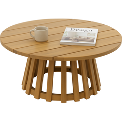HESPERIDE HIXA Bijzettafel - buiten - Tafel - Rond - Buitentafel - Tuintafel - 80x80cm - Acacia hout - Neutraal - OSUNA