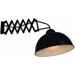 Wandlamp met arm industrieel zwart 380mm E27