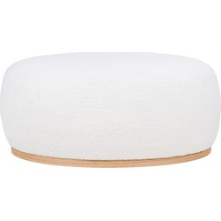 Poef Wit Bouclé - Zithoogte 36cm - 88,5x55x36cm - Manhattan