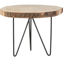 Mica Decorations Pia Boomstam Bijzettafel - H34 x Ø50 cm - Lichtbruin