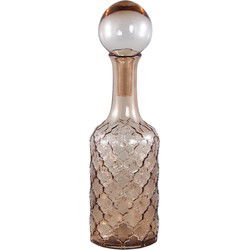 PTMD Fles Cianna - 12x12x43 cm - Glas - Bruin