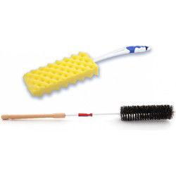 Radiatorborstel set - 2-delig - 65 cm - schuimspons - 46 cm - schoonmaakborstel - plumeaus