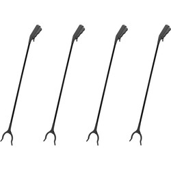 Zwarte afvalgrijper - 4x - 82 cm - Vuilnis opruimen - Grijparm - Afvalgrijpers