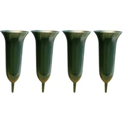 4x Kerkhof groene grafvazen 26 cm - Vazen