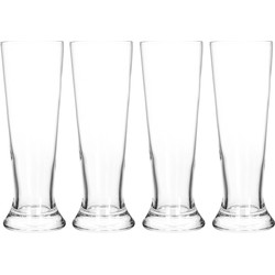 Bierglazen - 4x st - 370 ml - 7 x 20 cm - glas - pilsenerglazen - Bierglazen