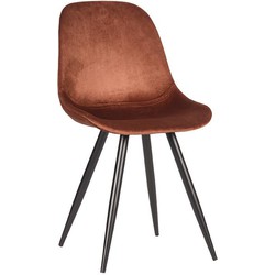 LABEL51 Eetkamerstoel Capri - Rust - Fluweel - Black Frame
