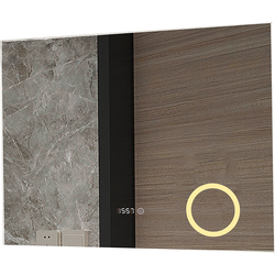 Mirlux Badkamerspiegel met LED Verlichting & Verwarming - Wandspiegel Rond - Anti Condens Douchespiegel - 80x60CM