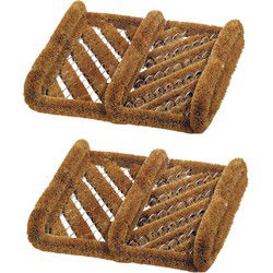 Benson Schoenen borstelmat/schoenenveger - 2x - kokosvezels - 30x35 cm - Deurmatten