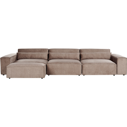 HELLNAR - Driezitsbank met ottomaan - Lichtbruin - Polyester