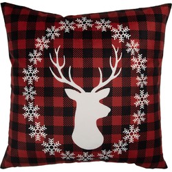 Clayre & Eef Kussenhoes 45x45 cm Rood Polyester Hert