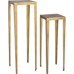 PTMD Rivva Brass casted alu square side table sv2 high