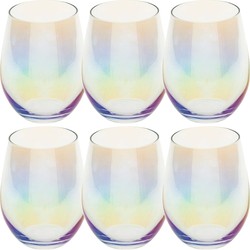 Set van 12x stuks tumbler glazen parelmoer Fantasy 540 ml van glas - Drinkglazen