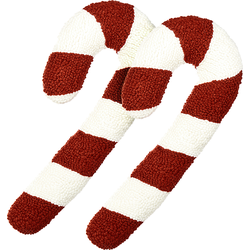 Beliani CANDY CANE - Sierkussen-Rood-Bouclé