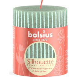 Bolsius Stompkaars Silhouette Jadegroen Met Print 8x6,8 cm