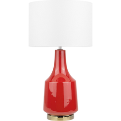 Beliani TRIVERSA - Tafellamp-Rood-Keramiek