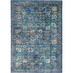 Tapijtenloods Picasso Sarough Vintage Vloerkleed Blauw Laagpolig- 80x150 CM