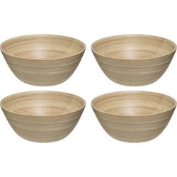 Secret de Gourmet - Set van 10x stuks - Slakommetjes/serveer schaaltjes - bamboe - D17 cm - Saladeschalen