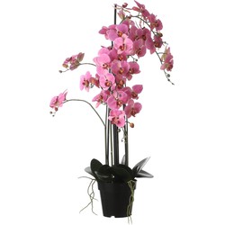 Mica Decorations Orchidee bloem kunstplant - roze - H97 x B19 cm - Kunstplanten