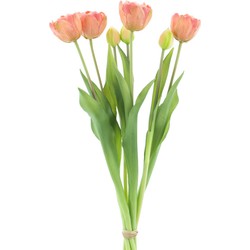 PSO Double Tulip bundle Tulp Duchesse peach 44 cm kunstbloemen - Buitengewoon de Boet
