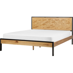 Beliani ERVILLERS - Tweepersoonsbed-Lichte houtkleur-MDF