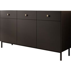 Meubella - Dressoir Norment - Zwart - 155 cm