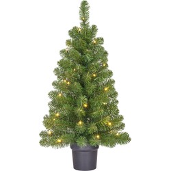 Black Box Trees Norton Kunstkerstboom in Pot met LED Verlichting - H90 x Ø50 cm - Groen