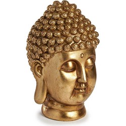 Boeddha hoofd beeld polyresin goud 26 cm voor binnen - Beeldjes
