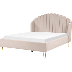 Beliani AMBILLOU - Tweepersoonsbed-Beige-Polyester